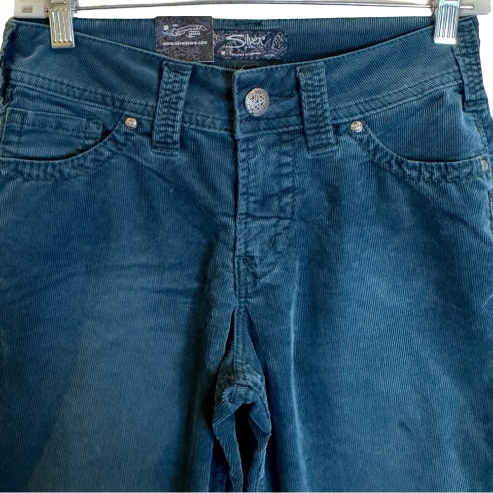 Silver Jeans Teal Courdoroy Bootcut Jeans NWT Size 26 - Picture 5 of 8